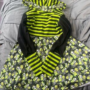 2/4GWM Jack & Grinch inspired  Green & Black Hooded Dress